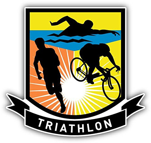 Triathlon Sport Hochwertigen Auto-Autoaufkleber 12 x 12 cm
