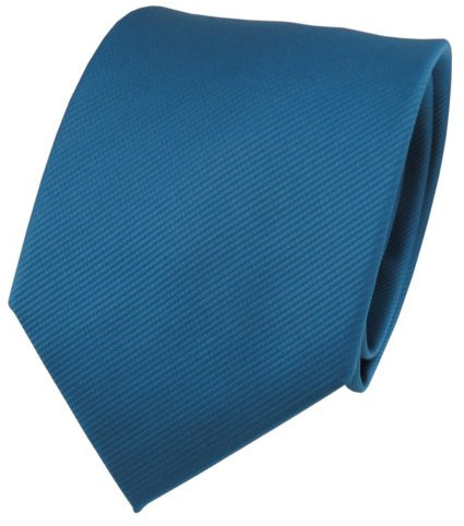 TigerTie Designer Krawatte türkis wasserblau türkisblau Uni Rips - Binder Tie