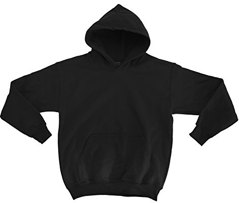 GILDAN Heavy Blend Childrens Unisex Hooded Sweatshirt Top/Hoodie (L) (Black)