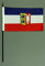 Buddel Bini Handflagge Tischflagge Schleswig Holstein 15x25 cm mit 37 cm Mast aus PVC-Rohr, ohne Ständerfuß