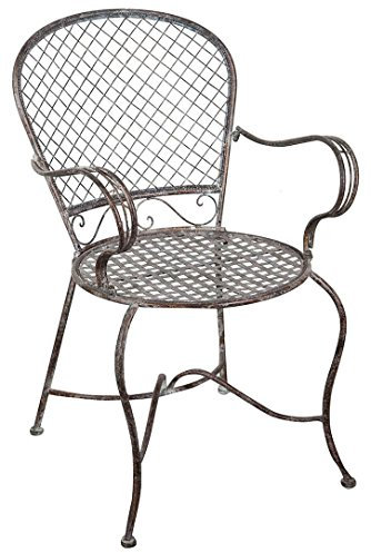 Biscottini Eisenstuhl 95x57x55 cm | Gartenstühle Metall | Metallstuhl | Gartenstuhl Eisen antik | Garten und Balkon stühle | Gartenstuhl Metall