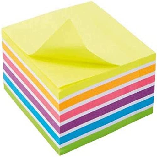 5 Star Sticky Notes Set Office Supplies Sticky Note Cube 400 Sheets 76 x 76 mm Re-Move Sticky Notes Rainbow 7 Assorted Colours