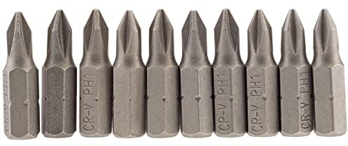 Draper 64060 No.1 1/4 Hex Cross Slot Insert Bit 25mm Long (10 Piece)