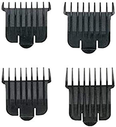 Andis - Snap-On T-Blade Attachment Combs – 4/Piece Comb Set - Suitable for Hair Clipper Trimmer, Professional Use, Easy Clean, Long-Lasting - Sizes, 0, 1, 2, 3 (1/16, 1/8, 1/4, 3/8) – Black