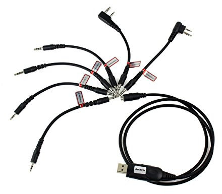 Retevis 6 in 1 USB-Programmierkabel, Kabellänge Ca. 1,2, MioKompatibel mit Walkie Talkie Retevis RT22 RT24 RT27 RT5R RT5RV RT1 RT21 Baofeng BF-888S UV-5R Motorola HYT (1 STK)