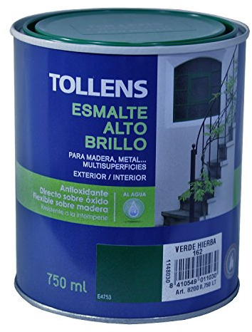 Tollens 8200 Esmalte al Agua Alto Brillo, Verde Hierba, 750 ml