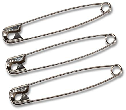 Safety Pins with coil No. 4 silver col 57 mm
