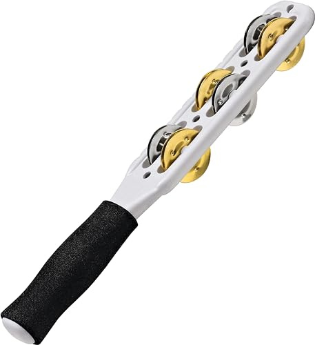Meinl Percussion JG1M-WH ABS Plastic Jingle Stick With Steel and Solid Brass Jingles, White