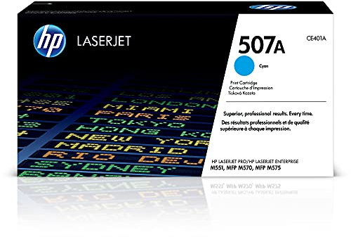 HP 507A (CE401A) Blau Original Toner für HP Laserjet Enterprise M551, Color M575, Pro 570,Cyan 6.000S