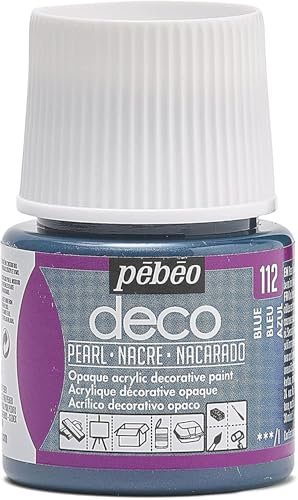 Pébéo 285112 112 Blue Pearl - Pintura acrílica (Mate, 45 ml), Color Azul nacarado