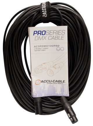 adj Products AC3PDMX100PRO 100 Foot, 3 PIN, PRO, DMX Cable. PVC JAC