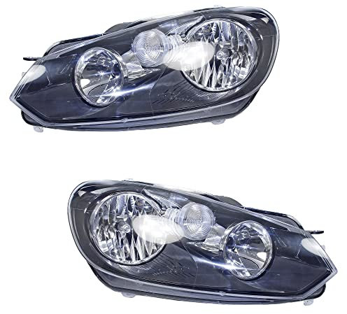 BESTPRICE 2x Hauptscheinwerfer vorne links + rechts Frontscheinwerfer, Kompatibel mit VW GOLF VI (5K1), GOLF VI Cabriolet (517), GOLF VI Variant (AJ5)