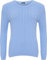 WearAll Women's Cable Knit Long Sleeve Top Ladies Jumper Sweater - Light Blue - 16-18