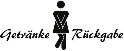WC Türaufkleber Getränkerückgabe Frau, WC Schild, Bad, Toilette, Klo, Badezimmer, WC Sticker, dv624