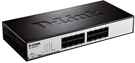 D-Link DES-1016D Switch 16 Porte Fast Ethernet 10/100 Mbps, Nero/Antracite