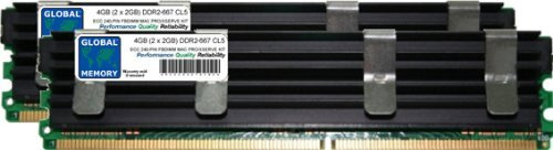 GLOBAL MEMORY Kit di Memoria RAM DDR2 667MHz PC2-5300 240-PIN ECC Completamente buffered (FBDIMM) da 4 GB (2 x 2 GB) per Mac PRO (originale/2006)