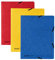 Original Falken 3er Pack Premium Einschlagmappe. Made in Germany. Aus extra starkem Colorspan-Karton mit 3 Innenklappen DIN A4 mit 2 Gummizügen farbig sortiert Sammelmappe Dokumentenmappe