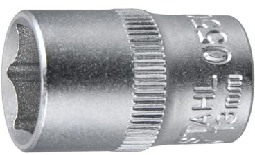 SW-Stahl 05508L Steckeinsatz 3/8 Zoll, 13 mm Sechskant-Steckschlüssel | Präzisions-Stecknuss aus robustem Chrom-Vanadium, 28 mm Länge, 10 mm Innen-Vierkantantrieb für professionelle Werkzeuge