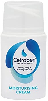 Cetraben Moisturising Cream, For Dry, Itchy, Sensitive & Eczema-Prone Skin, Soothe, Moisturise, Hydrate, & Protect, Dermatological Moisturiser,Daily Use on the Body, Fragrance Free, 1 x 50ml