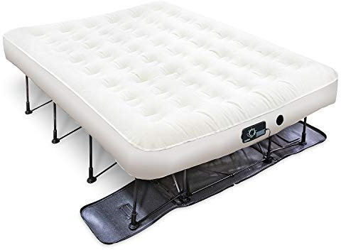 Ivation - Matelas gonflable EZ-Bed 160 x 200 cm avec cadre et sac de rangement à roulettes - Gonflage à arrêt automatique pour le confort souhaité - Surface de couchage confortable