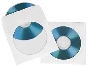100 Hama Sealable CD/DVD Paper Sleeves - White