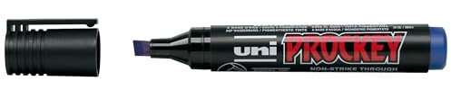 Uni-Ball 159051 - Marker Uni Prockey, Keilspitze, 3-6 mm, blau, 1 Stück