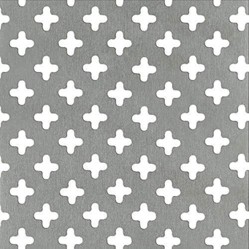 Alberts 466862 Chapa perforada, Perforación en cruz, Aluminio, anodizado plateado, 200 x 1000 x 0,8 mm