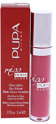 PUPA Milano Miss PUPA Milano Lip Gloss - Shiny, Smooth, Plump - Soft, Innovative Gel Texture - Glides Smoothly On Lips - For A Moisturizing And Volume Enhancing Effect - 303 Extreme Fuchsia - 0.17 OZ
