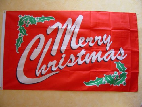 Fahnen Flaggen WEIHNACHTEN / MERRY CHRISTMAS rot 150 x 90 cm