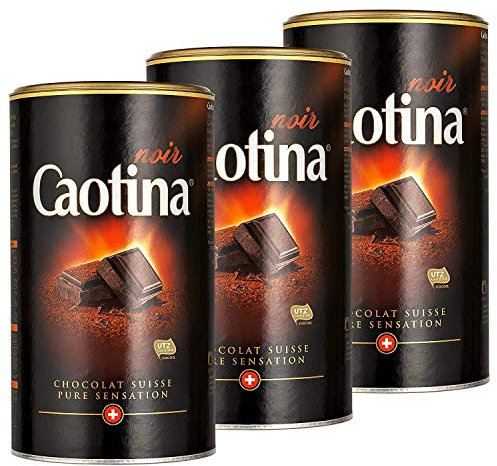 Caotina Noir, Cacao in Polvere con Cioccolata Svizzera, Bevande Calde, 3 x 500g