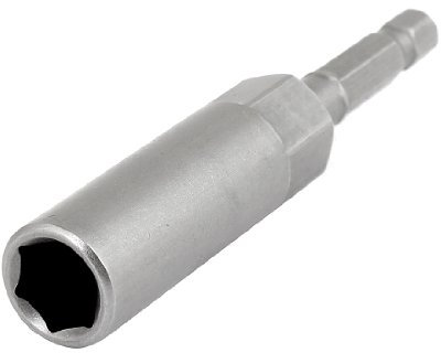 sourcing map 10 mm Douille Visseuse Douille Tournevis, Tige hexagonale de 1/4 de pouce, longueur de 80 mm, Adaptateur Embout pour Vissage Dévissage écrous gris