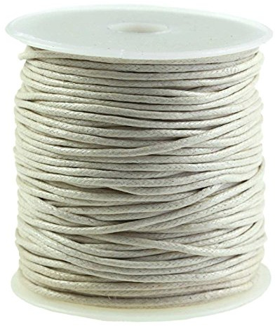50m gewachste Baumwollschnur/Wachsschnur 2mm, Schmuckschnur, Farbe wählbar, Farbe:creme