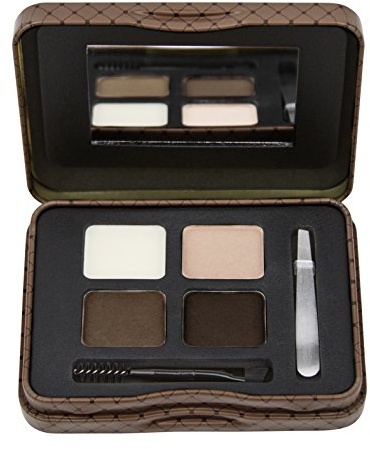 L.A. Girl Inspiring Brow Kit, Dark and Defined (Dark), Brow Wax 0.035 oz., Brow Powder 0.15 oz., Includes Tweezers and Dual Ended Brush with Spoolie