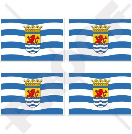 Provinz Zeeland Flagge Niederlande, Zealand Nederland (Dutch 5,1 cm (50 mm) Vinyl bumper-helmet Sticker, Aufkleber X4