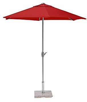 Kettler Kurbelschirm Rund 300 cm Easy-Allround 0106042-0500 Sonnenschirme Silber/rot Aluminium/Polyester H ca. 181 cm