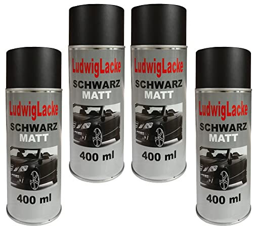 Standardspray Lot de 4 bombes de peinture Noir mat 400 ml par bombe
