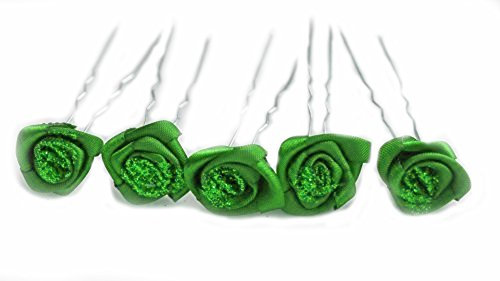 familientrends Rosen Haarnadel Braut Hochzeitsschmuck Kopfschmuck Brautschmuck Kommunionschmuck, Farbe:Grün