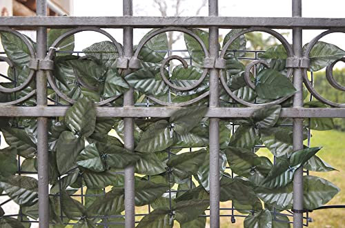 VERDELOOK Evergreen® Double, Künstliche Hecke 1x3 m, doppelseitiges Lorbeerblatt, für Gartendekoration