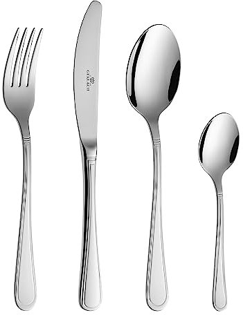 Gerlach Set di Posate Lucido Antica, Acciaio Inox, Argento, 30 x 27 x 5 cm, 24 unità