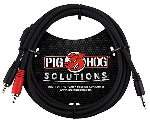 Pig Hog PB-S3R03 3.5 mm to Dual RCA (Male) Stereo Breakout Cable, 3 Feet