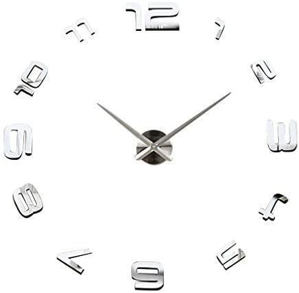 GMMH Wanduhr Selbst gestaltbar Do-it-Yourself XXL Silber 100-130 cm römische Zahl Wandtattoo