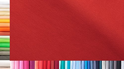 Bündchenstoff XXL als Meterware|doppelt: 75cm breit|einfach: 150cm breit|Farbe: 21 Rot|1m lang|96% Baumwolle, 4% Elasthan|Jersey|1buy3|Grundpreis pro qm: € 10,66