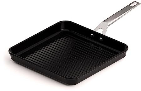 Valira Aire PFAS free - Grill premium de 28x28 cm hecho en España, aluminio fundido con antiadherente reforzado y libre de PFAS, apto para inducción