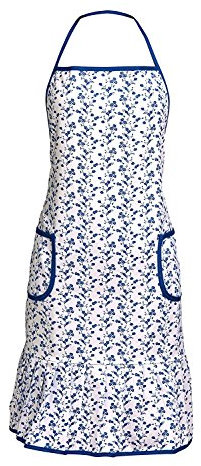 Premier Housewares Apron For Women 100% Cotton Cooking Aprons For Women with Neck Strap and Waist Ties Baking Apron Cotton Apron Blue 30.5 X 16.5 X 2