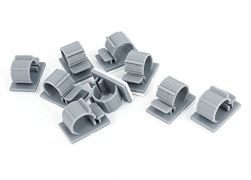 Sourcingmap Plastique Auto-adhésifs de Serre-câble Clip - 10 pièces-Gris