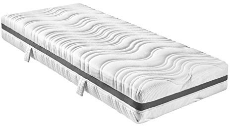 sleepling 190143 Federkernmatratze Comfort 130 | Taschenfederkern Matratze | 7-Zonen Kaltschaum Auflage | Härtegrad 2 | Made in EU | Wendegriffe | Ökotex | 60 Grad waschbar | 90 x 200 x 18 cm, weiß