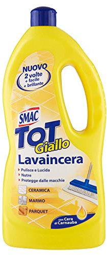 Smac - Tot Giallo Lavaincera, Detergente Pavimenti Pregiati in Ceramica, Marmo e Parquet, con Cera di Carnauba, 1000ml
