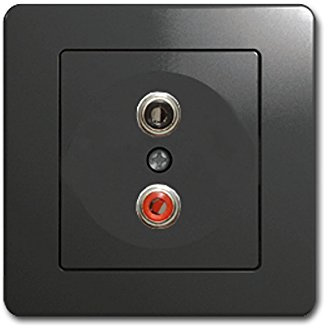EKONOMIK 2-fach Chinch-Steckdose, anthrazit, UP