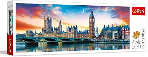 Trefl 916 29507 Ben Abbey, London EA 500 Teile, Panorama, Premium Quality, für Erwachsene und Kinder ab 10 Jahren 500pcs Big Ben & Palace of Westminster, Coloured, Farbig