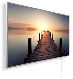 Könighaus 600W Infrarotheizung mit Bild in HD Qualität - inkl. Thermostat - TÜV SÜD + 5 Jahre Garantie - Doppelter Überhitzungsschutz - Infrarot Wandheizung - Motiv: 1. Steg gerade